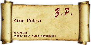 Zier Petra névjegykártya